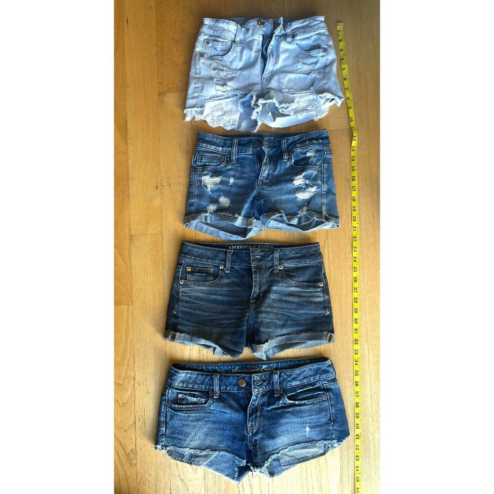 American Eagle Blue Denim Cut-Off Shorts (Lot of 4)